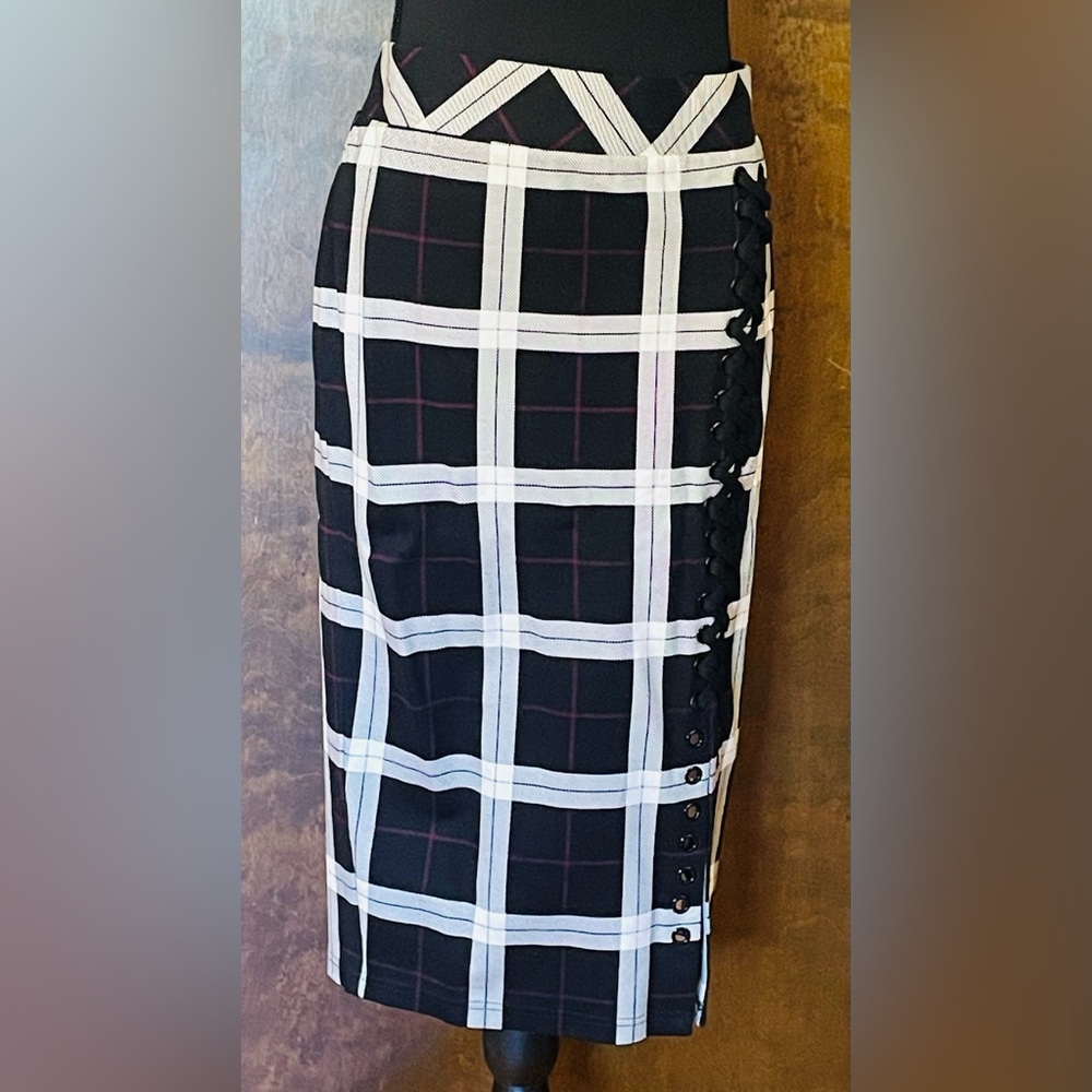 Torrid Plaid Lace-Up Pencil Skirt Large
